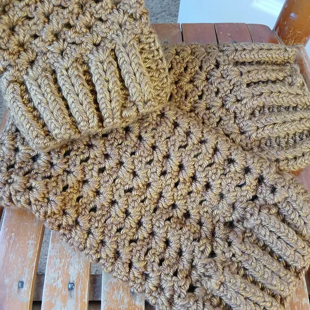 Gold Leg Warmers Bryce Canyon OSFM crochet over the knee retro dance premade